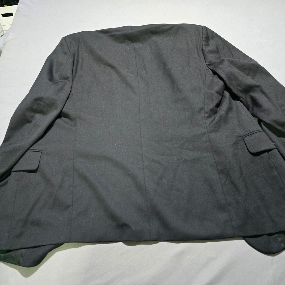 Stafford Blazer Mens 44R Black 100% Pure‎ New Wool 3 Button Sport Coat - Picture 12 of 13